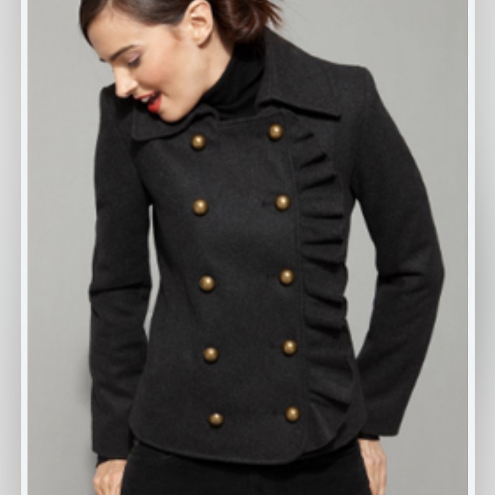 DKNY Wool Coat with cute feminine details!